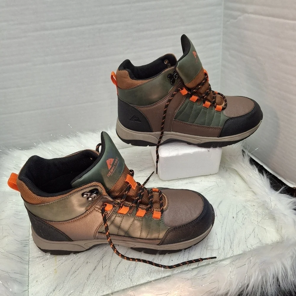 Ozark Trail Hiking Lace-Up Brown Ankle Boots   Men Size 6
